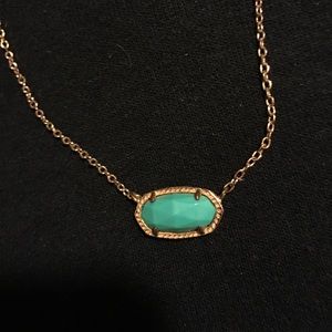 Teal Rose Gold Kendra Scott Elise Necklace